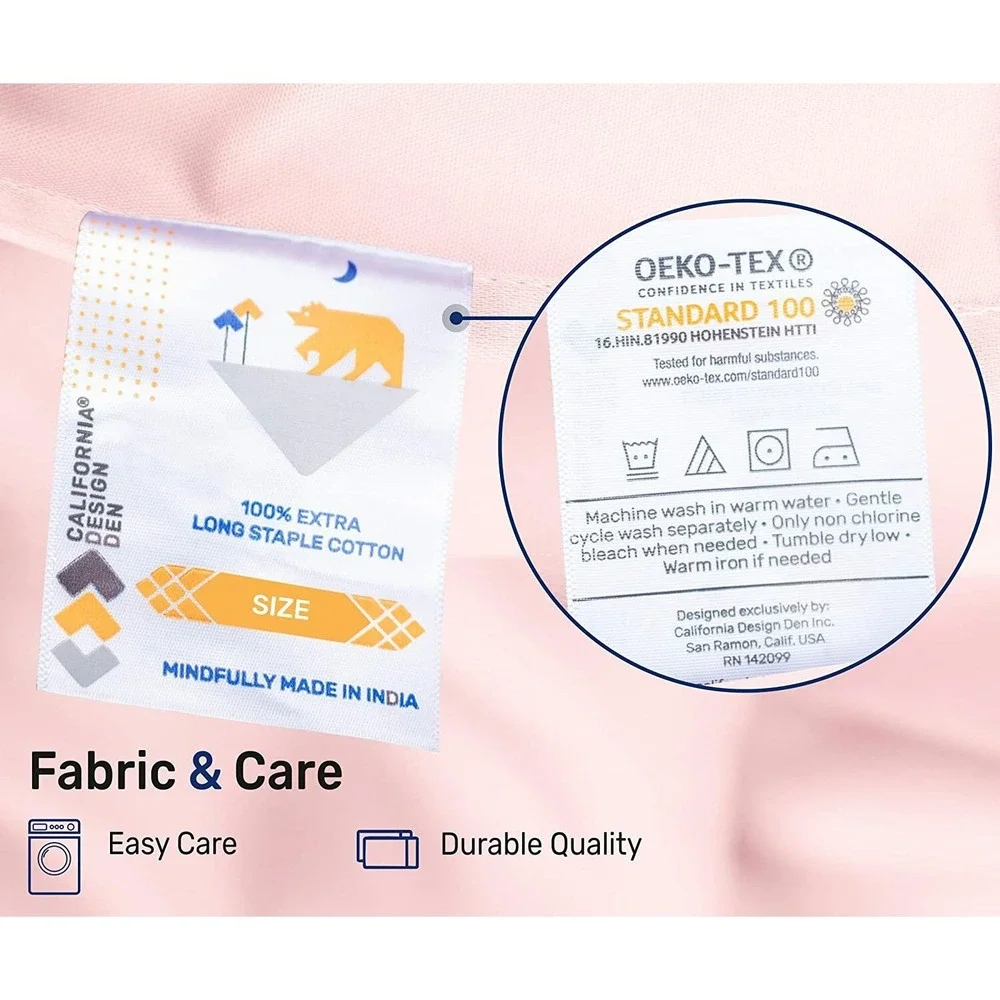 COMFY SHEETS 100% Egyptian Cotton 4-Piece Sheet Set‎ 600TC (Pink, Cali King)